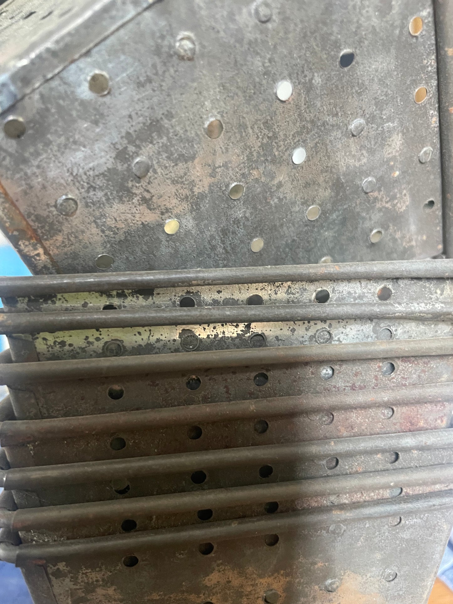 Old French metal cheese moulds