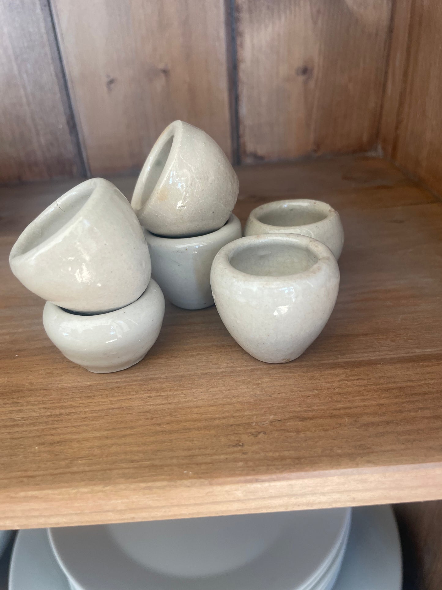 Set of 6 Old French Escargot pots